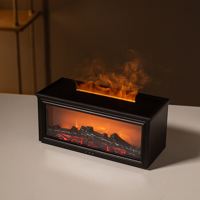 Automatic spray fireplace flame diffuser