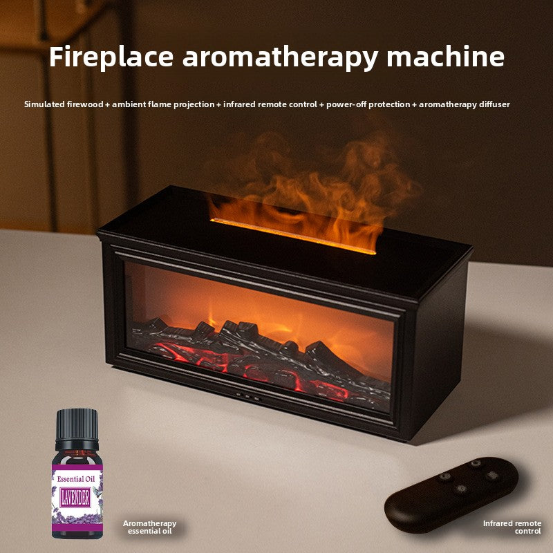 Automatic spray fireplace flame diffuser