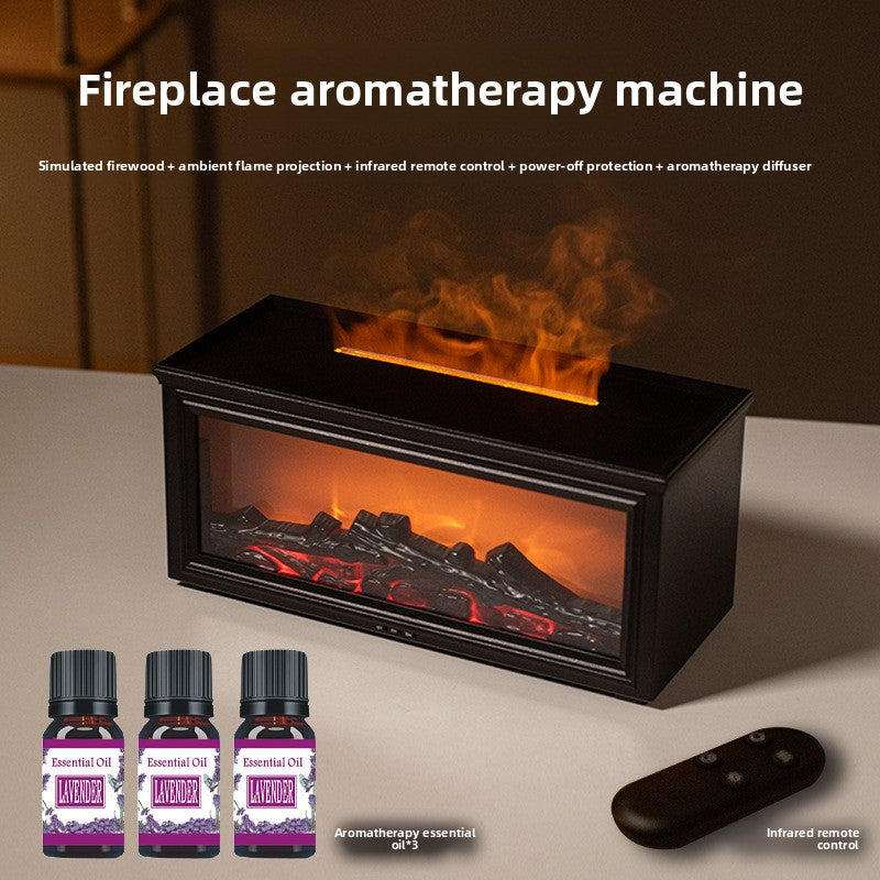 Automatic spray fireplace flame diffuser