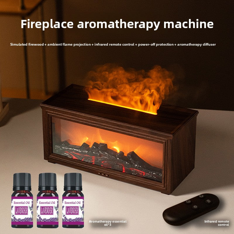 Automatic spray fireplace flame diffuser