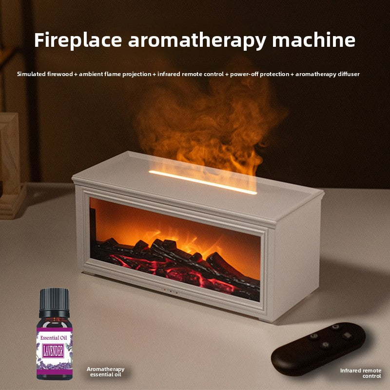 Automatic spray fireplace flame diffuser
