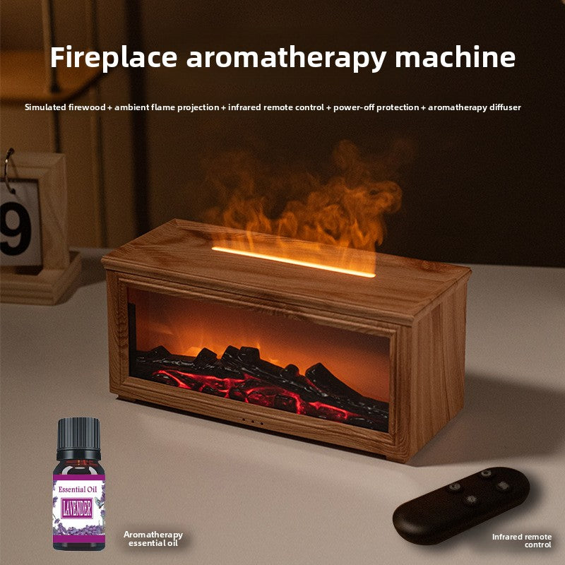 Automatic spray fireplace flame diffuser