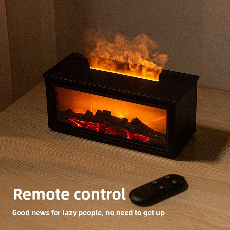 Automatic spray fireplace flame diffuser