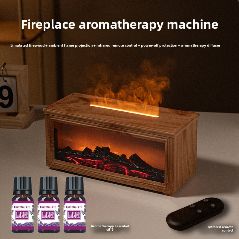 Automatic spray fireplace flame diffuser