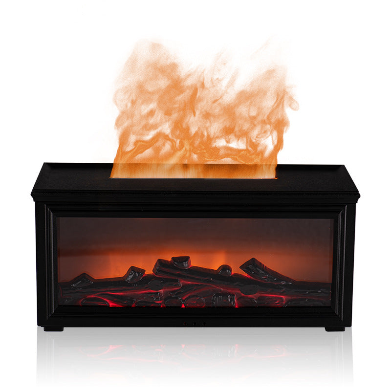 Automatic spray fireplace flame diffuser