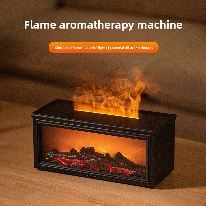 Automatic spray fireplace flame diffuser