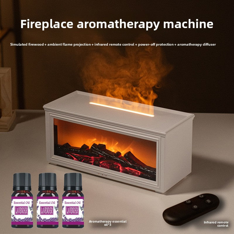 Automatic spray fireplace flame diffuser