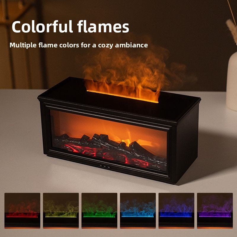 Automatic spray fireplace flame diffuser