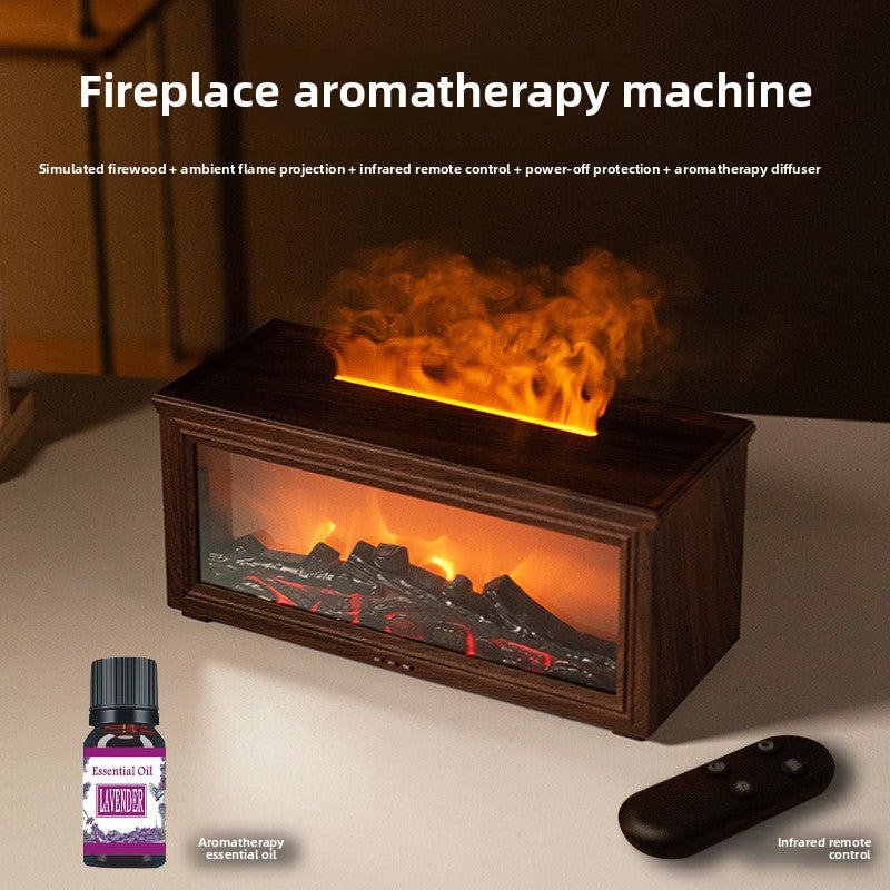 Automatic spray fireplace flame diffuser
